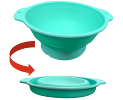 Multifunctional, collapsible silicone bowl