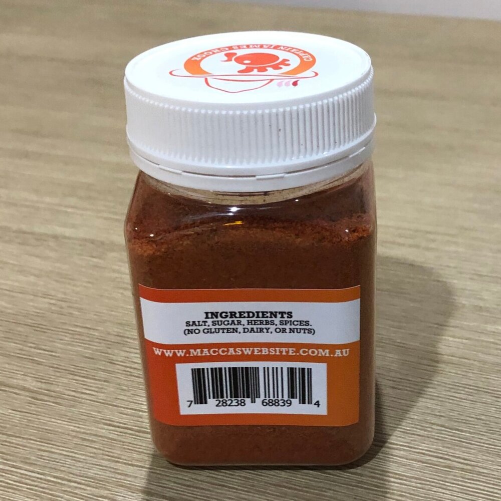Macca’s bbq seasoning rubs – captain james chook 150g