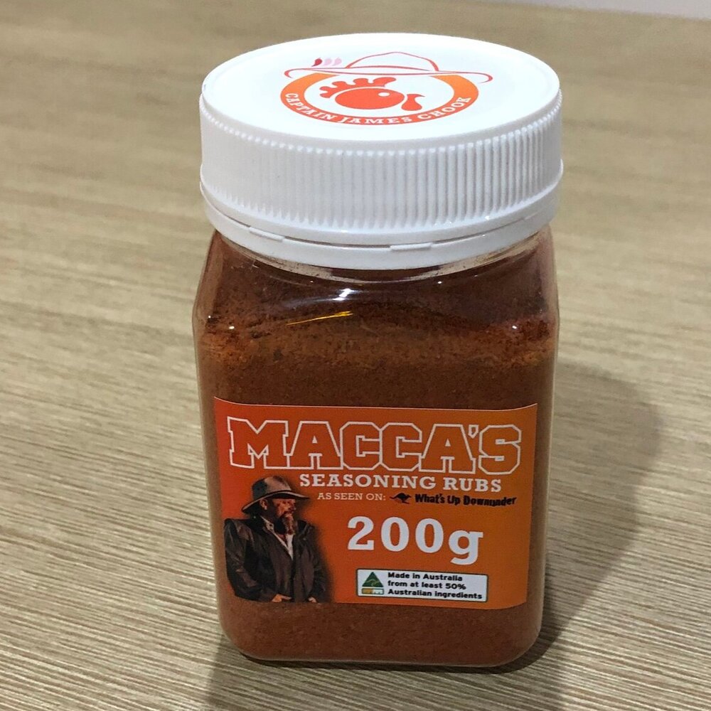 Macca’s bbq seasoning rubs – captain james chook 150g
