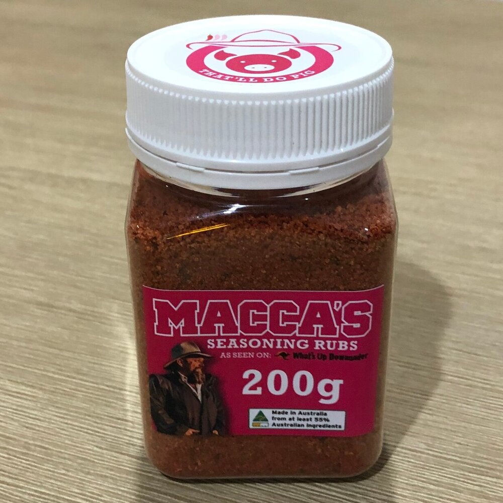 Macca’s bbq seasoning rubs – that’ll do pig 150g