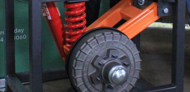 Close-up of the Holroyd HX3 caravan hub showing the heat-dissipating fins