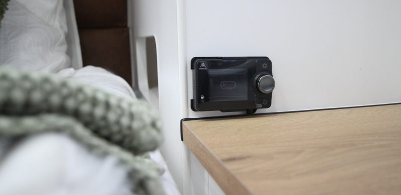 Freebirds fitted the Au Focus Diesel LCD Heating Control panel with dial next to the master bed in the Dream Duo 20.6