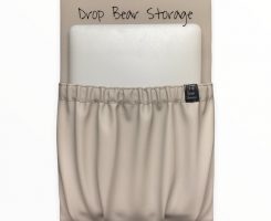 Tall storage pocket in vinyl. latte colour. 100% australian made and owned